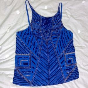 COPY - Beaded Royal Blue Top Size L